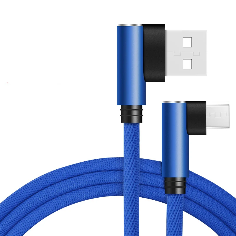 CXV X2 90 градусов Micro USB кабель для samsung Xiaomi huawei Android USB зарядное устройство Шнур L Тип кабель Быстрая зарядка телефон кабель для передачи данных - Цвет: Blue