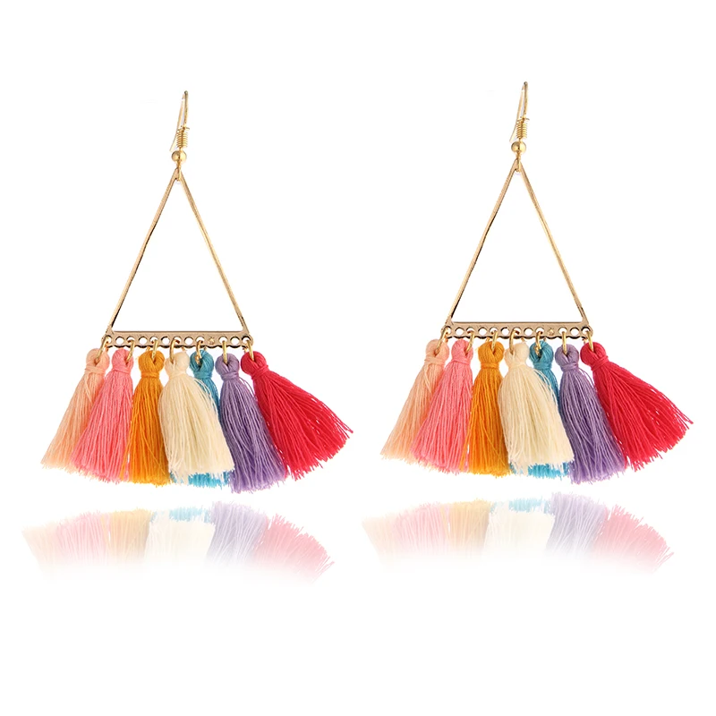 

3 Colors Bohemia Long Tassels Earrings For Women Fashion Statement Dangle Earrings Ethnic fashion women statement earrings e064