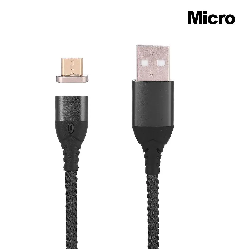 Micro usb type C Магнитный зарядный кабель Интерфейсный порт для быстрой зарядки телефона Android магнитное зарядное устройство Microusb - Цвет: black type 1