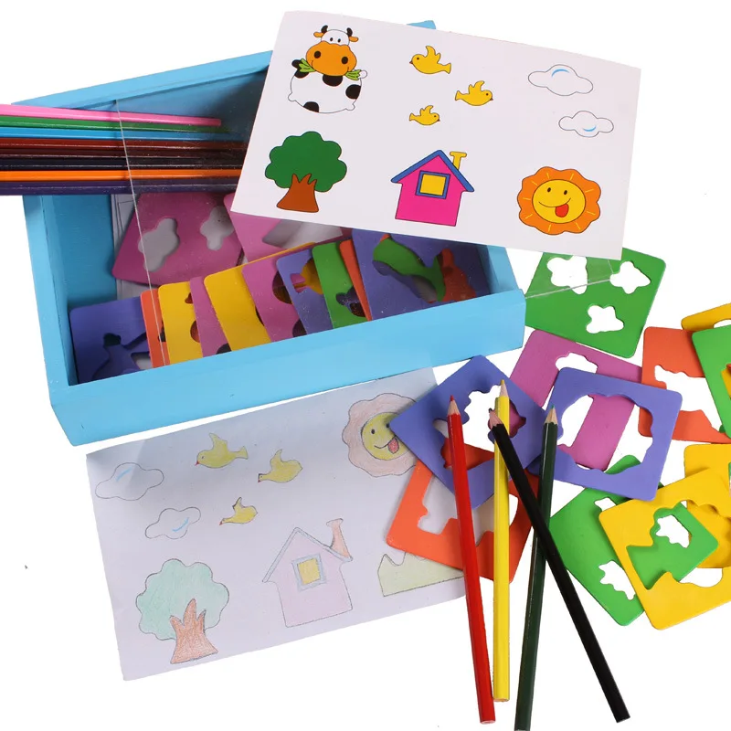 Drawing Toys Set Book Coloring Books Doodle& Painting Model Cartoon Animals Drawing Set Kids Toys For Children Birthday Gifts