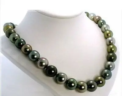 ZUIDZEE TAHITIAN ZWART MULTICOLOR PAREL KETTING ENORME 18 \10-11mm NATUURLIJKE AAA