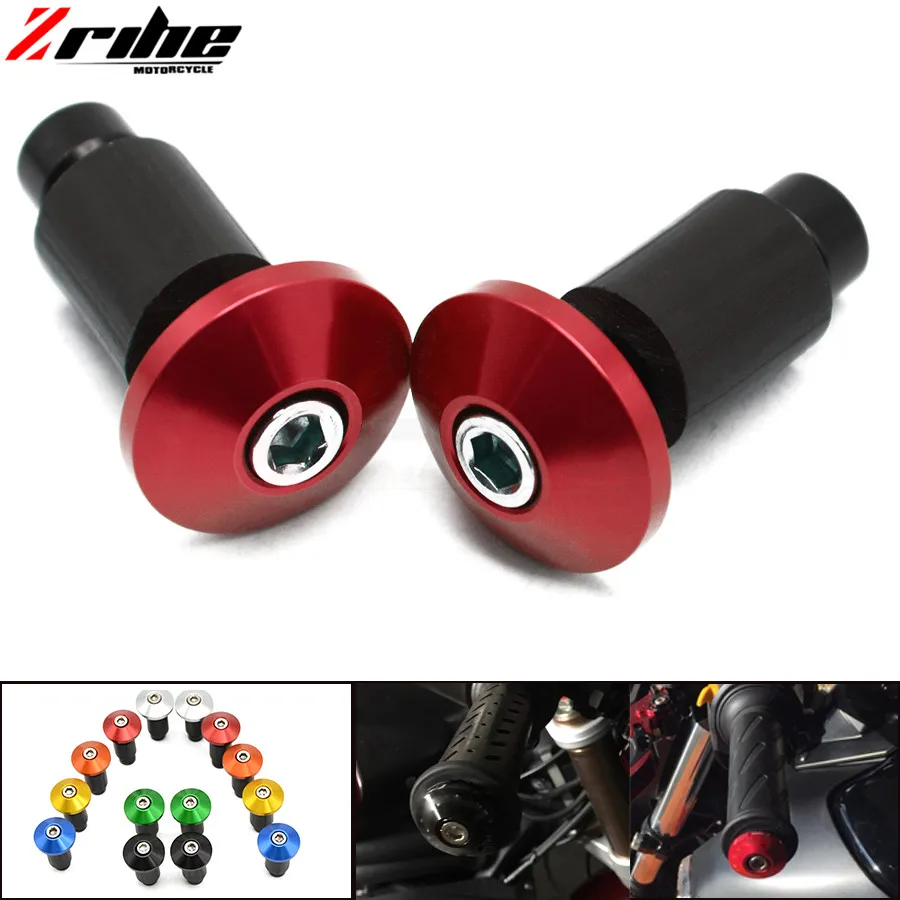Red Color Motorcycle CNC Billet Handlebar Grips Bar Ends Slider for Kawasaki z750 z800 Z900 z1000 ninja GSXR 600/750 GSX-R 600/7