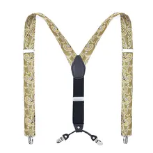 Подтяжки Для мужчин; эластичные подтяжки кожи мужские брюки Suspensorio tirantes Hombre Bretelles 3,5*125 жаккард 4 клипы человекаскобки