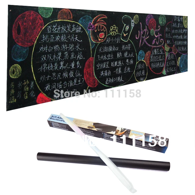 100 pcs 45*200cm removable vinyl chalkboard wall stickers, mini pvc