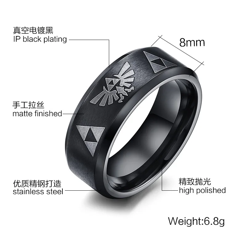 Мужское кольцо из нержавеющей стали шириной 8 мм в стиле панк|fashion rings|ring fashionring
