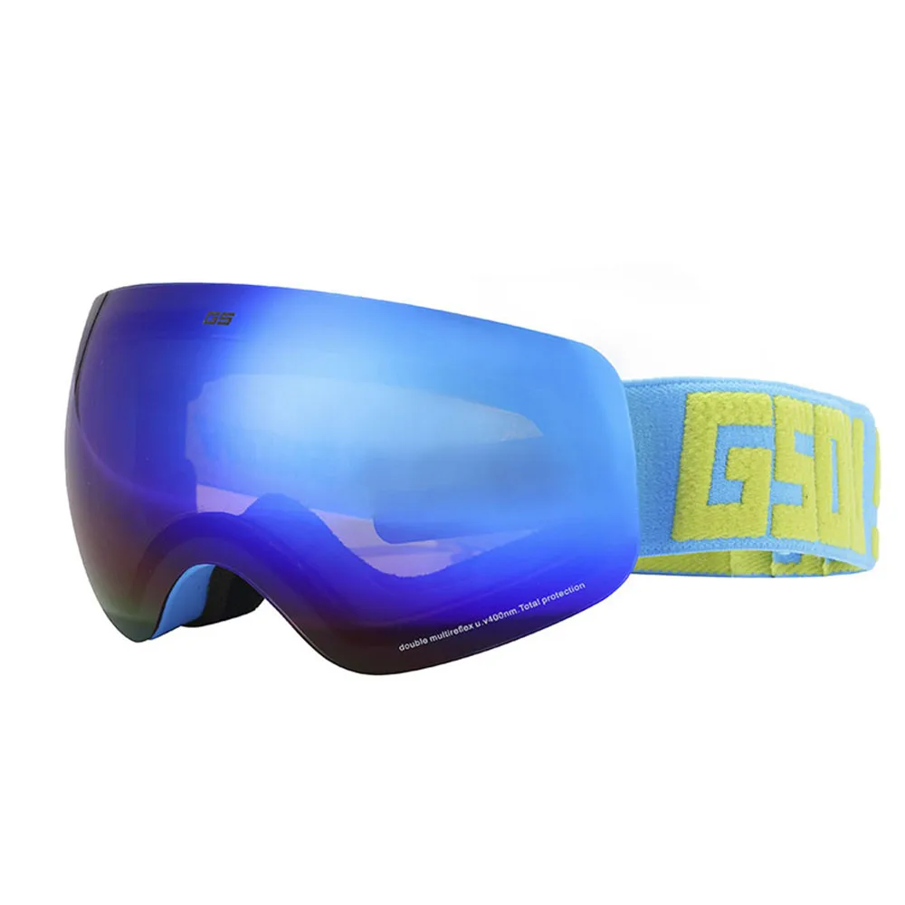 GSOU зимние мужские и женские лыжные очки Анти-туман Экипировка для сноубордистов унисекс Профессиональные коньки лыжи сноуборд очки пара - Цвет: blue
