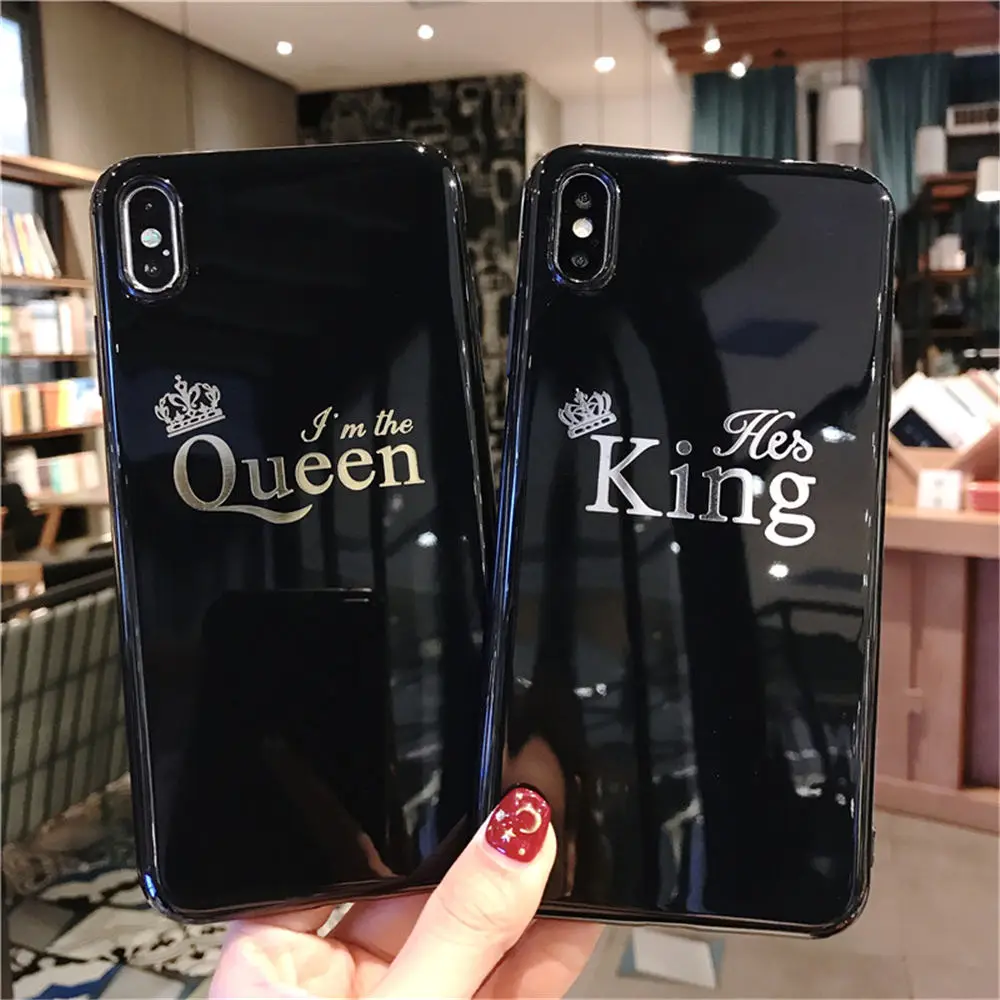 Ottwn Crown для iPhone 11 Pro Max 6 6s 7 8 Plus XR X XS Max силиконовый чехол для телефона с надписью King queen чехол s мягкая задняя крышка из ТПУ