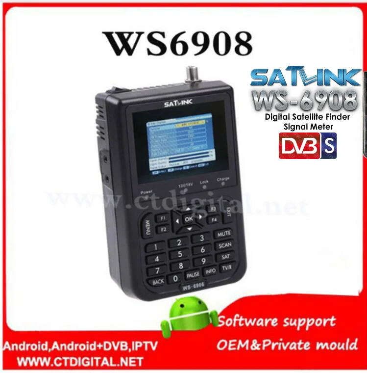 Satlink WS 6908 3.5 LCD DVB S FTA Digital Satellite Signal ws 6908 ...