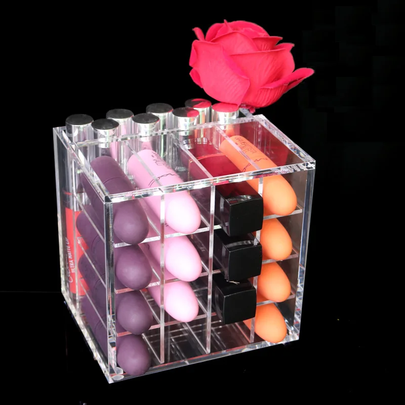 Buy Acrylic Lipstick Display Shelf 17 Slots Clear Lip