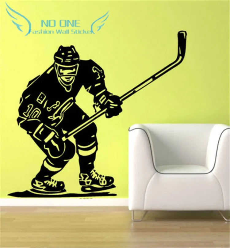 

Ice Hockey Player NHL Sport Boy Room Mural Decor Wall Art Vinyl Decal Sticker free shipping