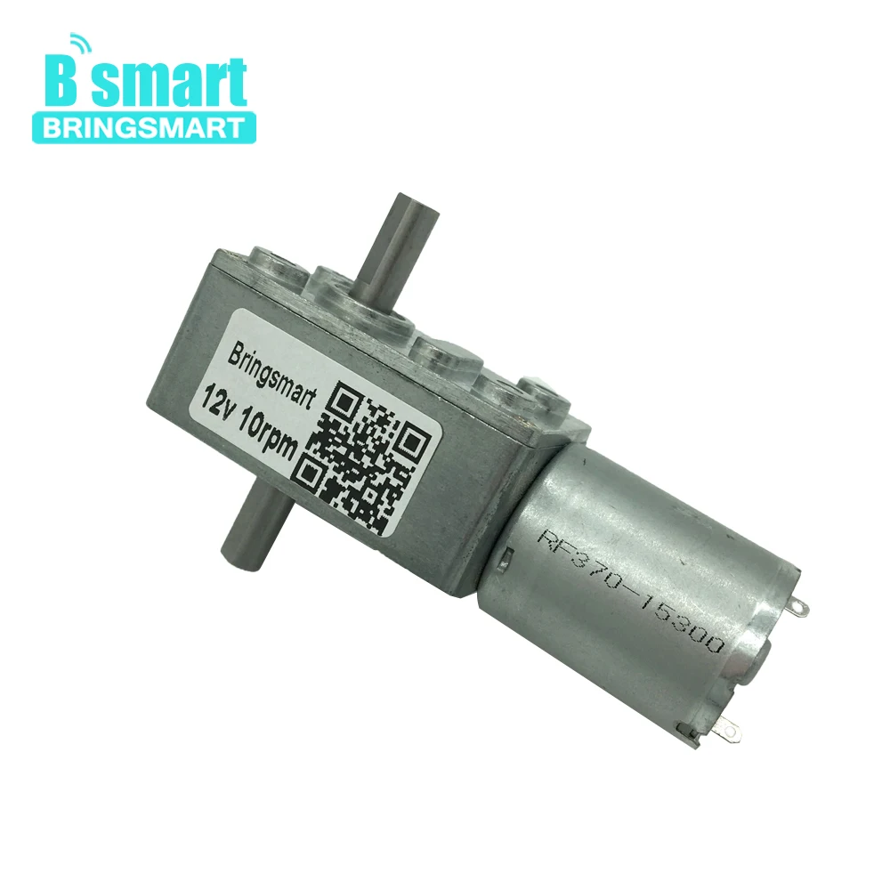 

Bringsmart JGY-370S 12 Volt 6V 24V Worm DC Geared Motor Dual Output Shaft Reversed Self-lock Mini Gearbox Reducer Motors Metal