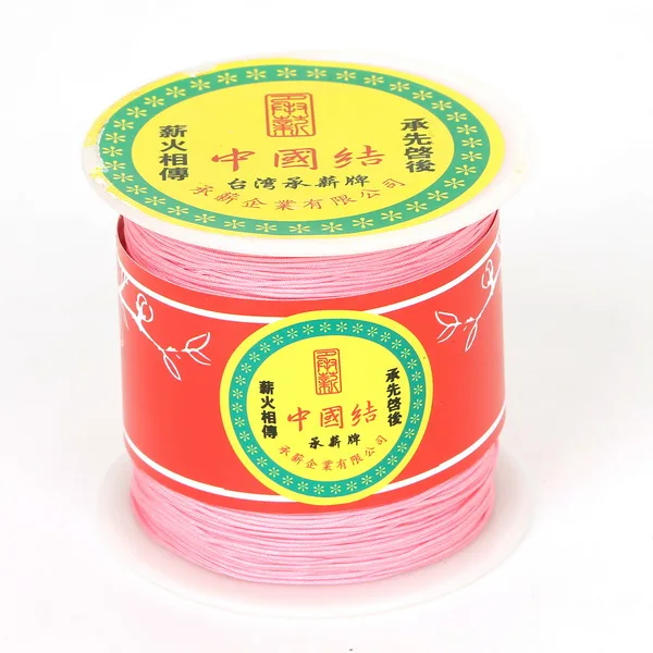 150 ярдов/рулон 0,4 мм смесь полиэстера Атлас китайский узел шнура шелковистой макраме шнур Бисер плетеный браслет строка темы - Цвет: Pink