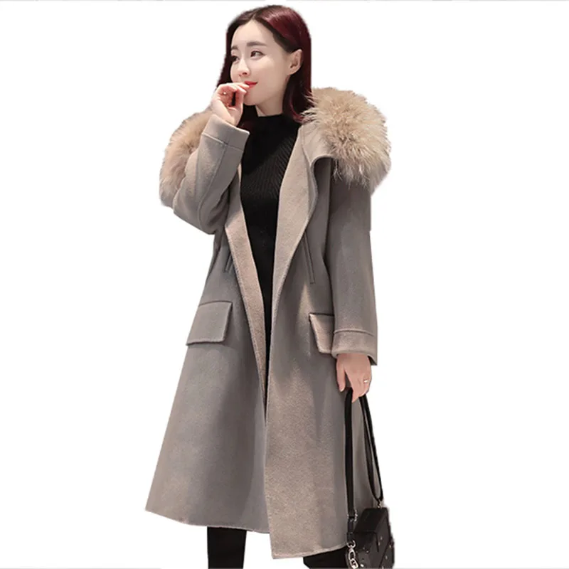 Winter Woolen Coat Female Wool Jacket Coats Women Loose warm Ladies