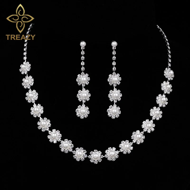 TREAZY искусственная планка Свадебные Ювелирные наборы подружки невесты