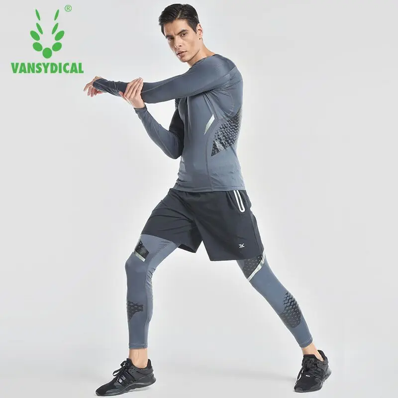 VANSYDICAL 2018 Бег спортивные Костюмы Для мужчин сжатия Колготки для новорождённых
