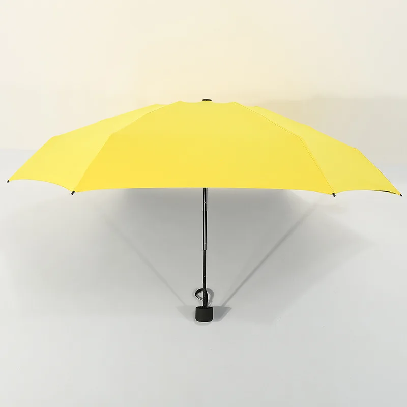 Yellow Маленький модный Ультра-светильник 5 складной зонт для дождя для женщин и мужчин Мини карманный нечерное покрытие для девушек водонепроницаемые портативные Зонты - Color: Yellow