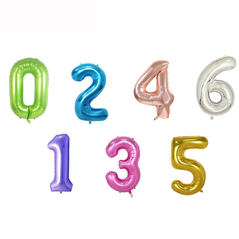 

40Inch Number Balloon Blue Black Pink Gold Silver Number Foil Balloons Baby Shower Happy Birthday Party Globos Wedding Balloons
