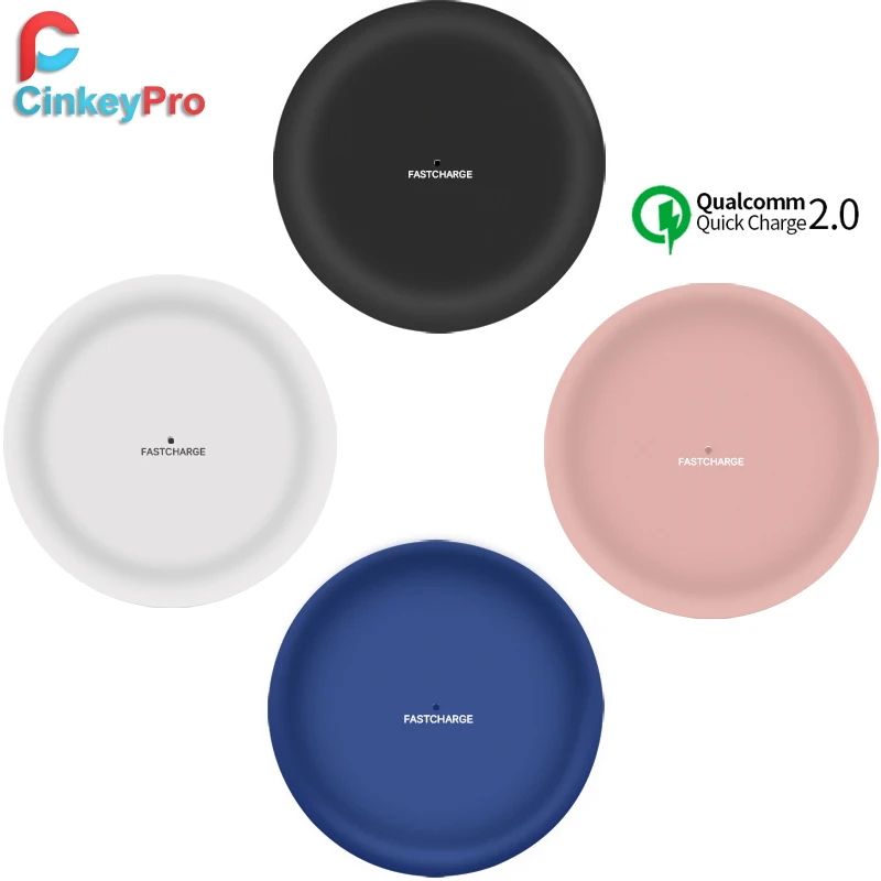 

CinkeyPro Wireless Charger Qi Pad for Apple iPhone 8 X Samsung S8 Fast Charging Quick Charge 2.0 USB Mobile Phone Universal
