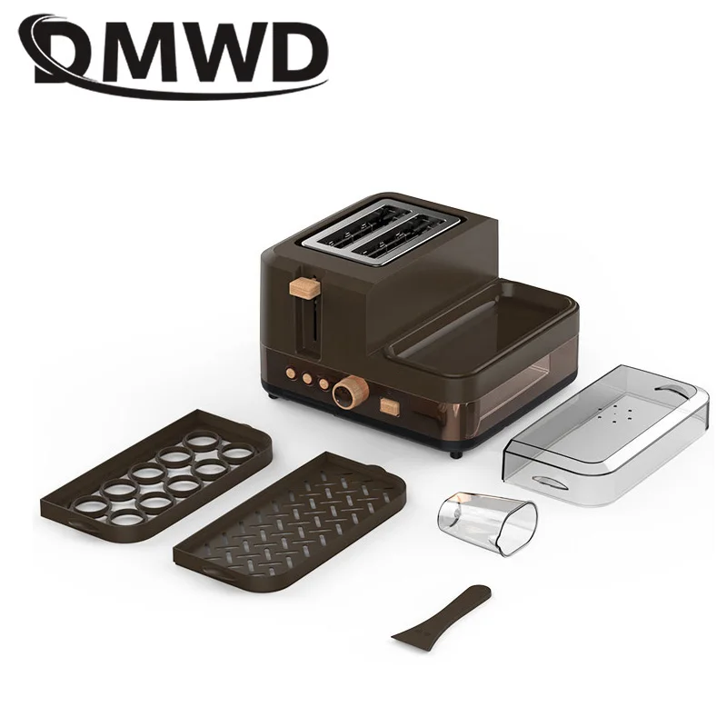 Multifunctional Electric Toaster 3 in1 Breakfast Machine Bread Stove 2 Slices Oven Egg Steamer sausage Omelette frying pan Grill 5