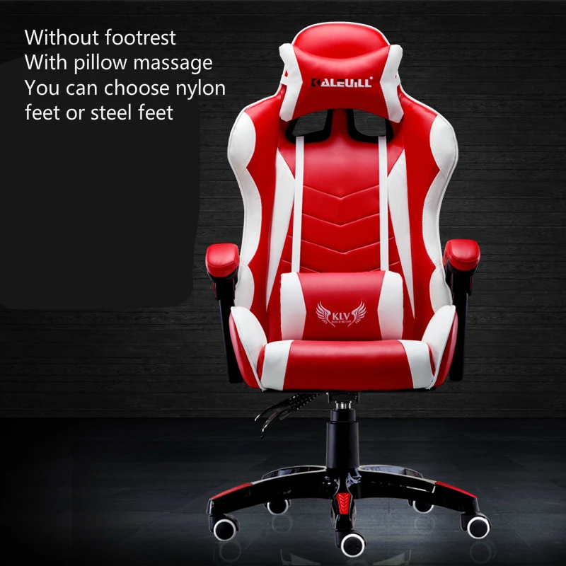 Кресло компьютерное Многофункциональный офисный стул, домашний массажный компьютерный стул с подставкой для ног, поднимается и вращается, Электронный Спортивный игровой стул - Цвет: A4