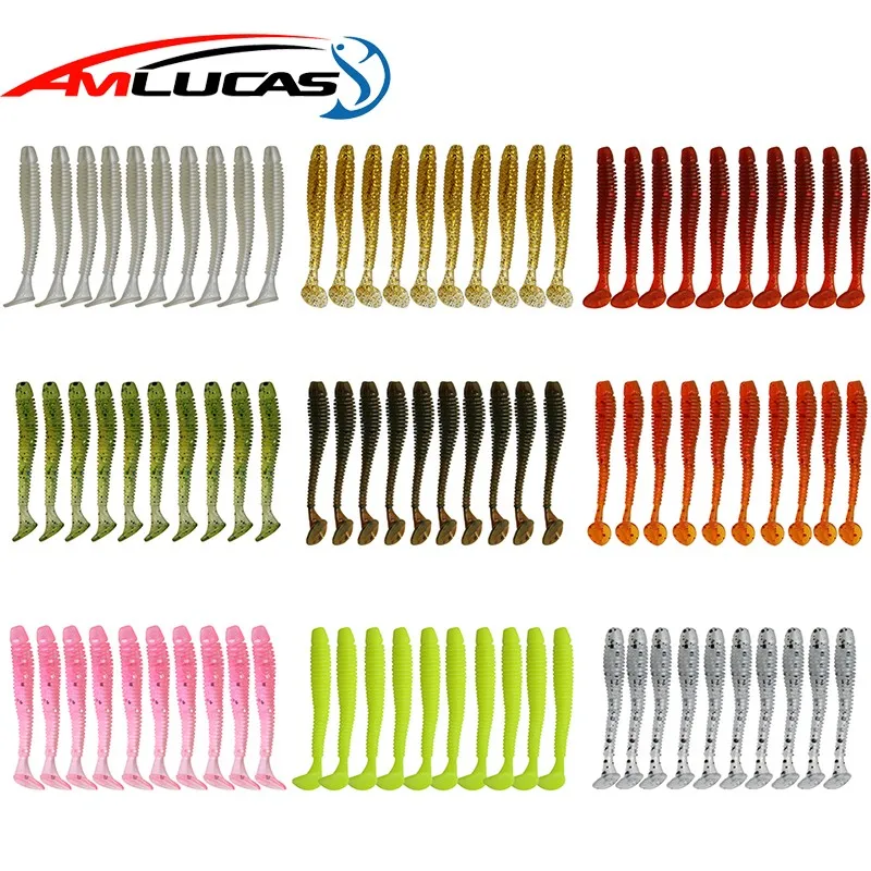 

10pcs/lot Soft Bait Worm 45mm 0.7g Silicone Baits Leurre souple Shad Iscas Artificial Minnow Carp Fishing Wobbers Peche