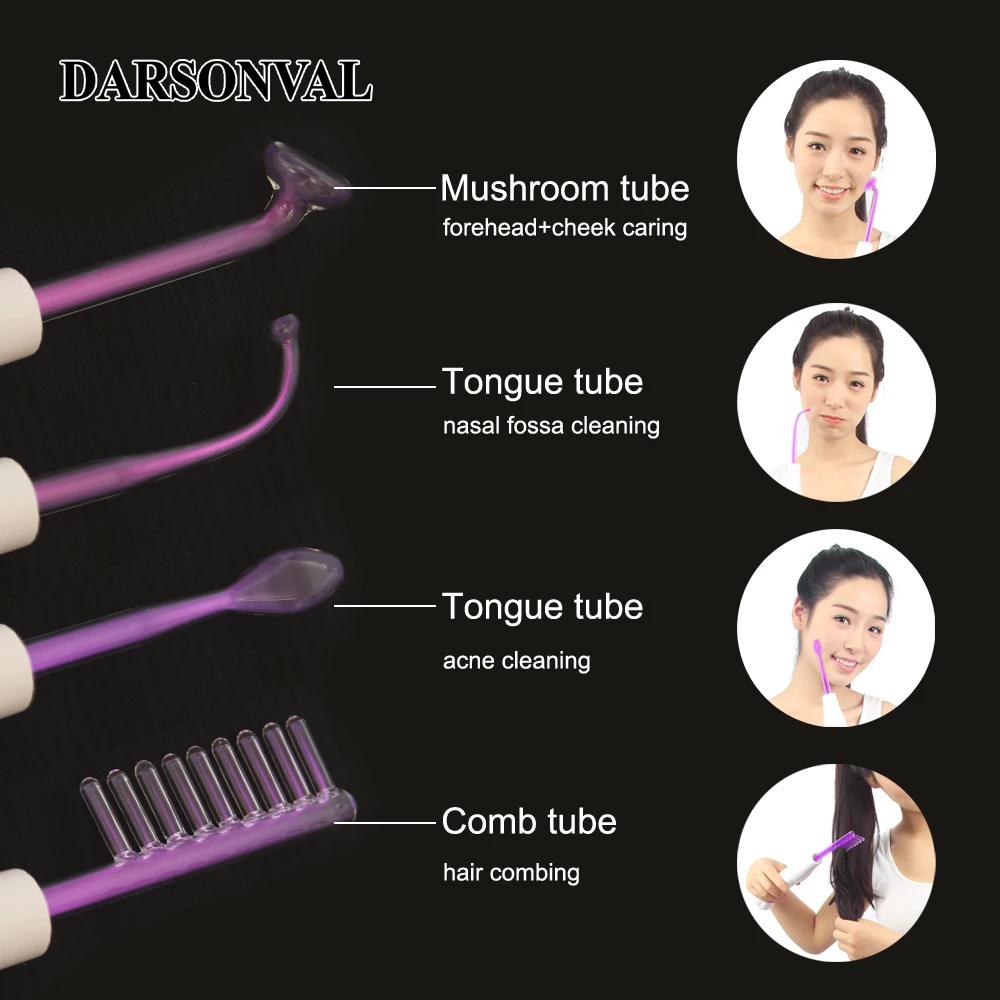 DARSONVAL portátil de alta frecuencia violeta púrpura luz acné Spot Remover masajeador, masajeador Facial cuidado de la piel dispositivo SPA - 3
