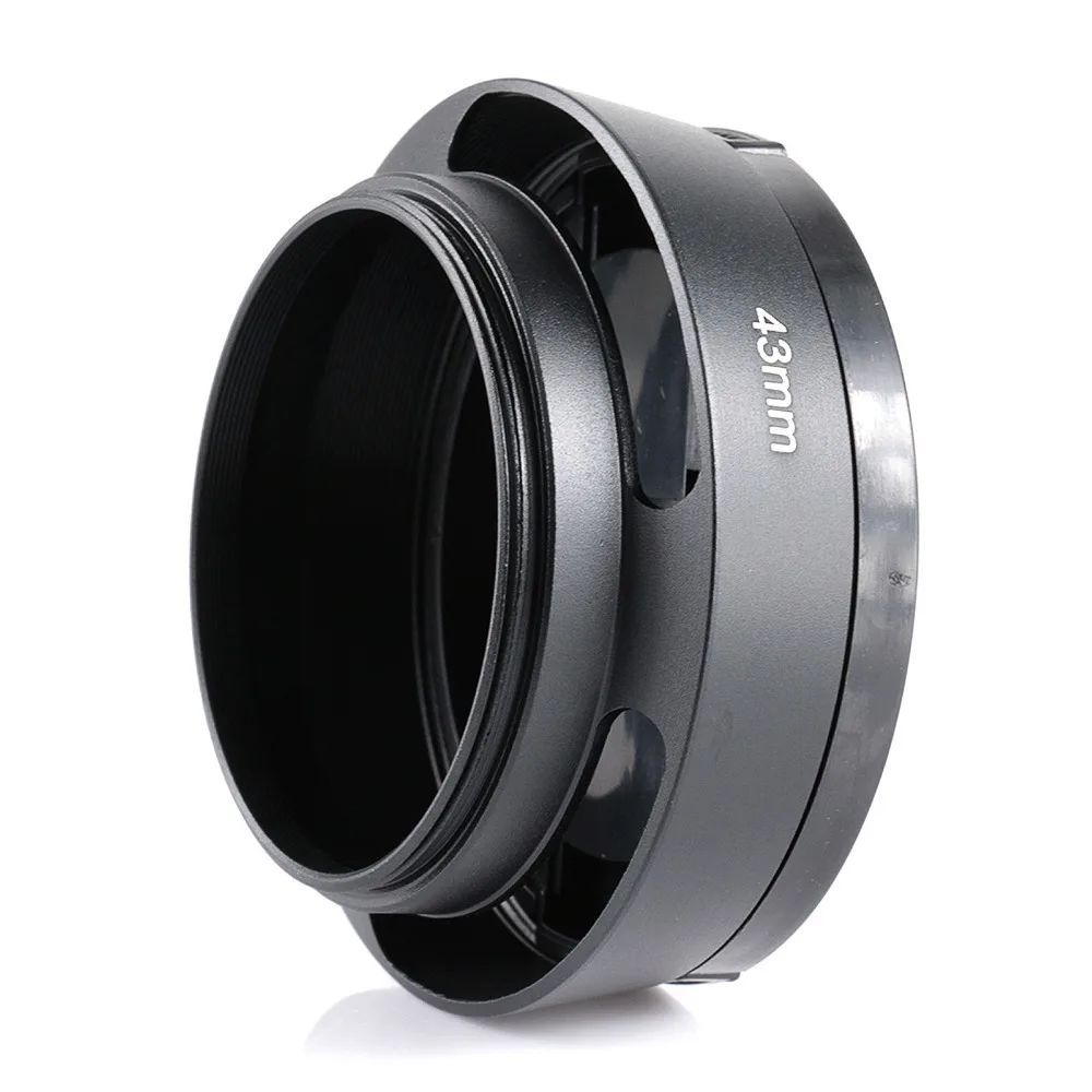 43 мм металлическая наклонная бленда объектива + крышка для камеры Fujifilm Olympus Panasonic