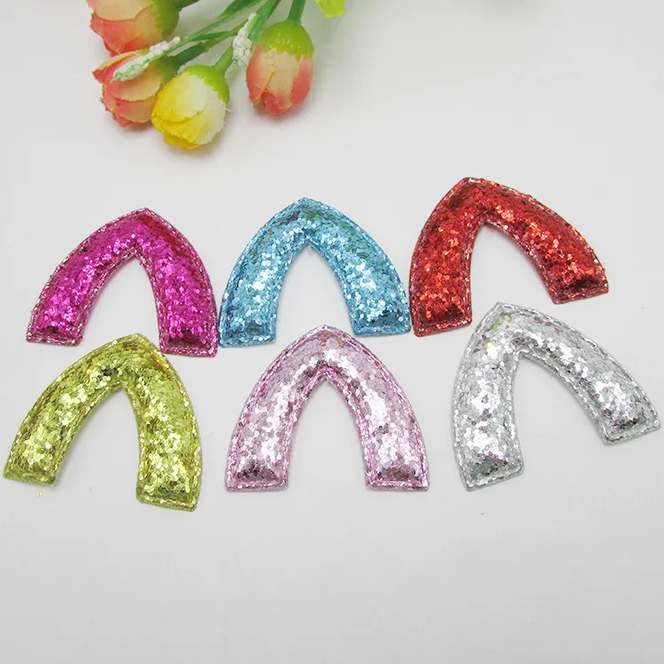 30pcs/Lot 5x4.3cm Mix Colors Cat Ear Shape Patches Multicolors Padded Applique for DIY Children Hair Accessories | Дом и сад