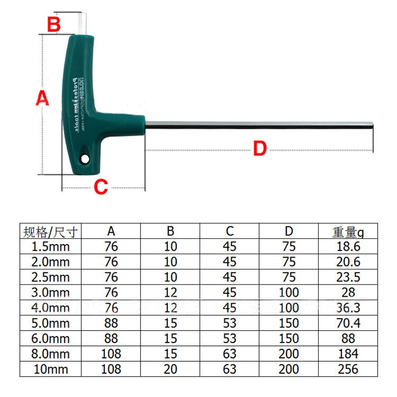 9 шт. Набор шестигранных ключей с Т-образной ручкой 1,5 мм-10 мм или набор ручных инструментов для велосипеда и мотоцикла