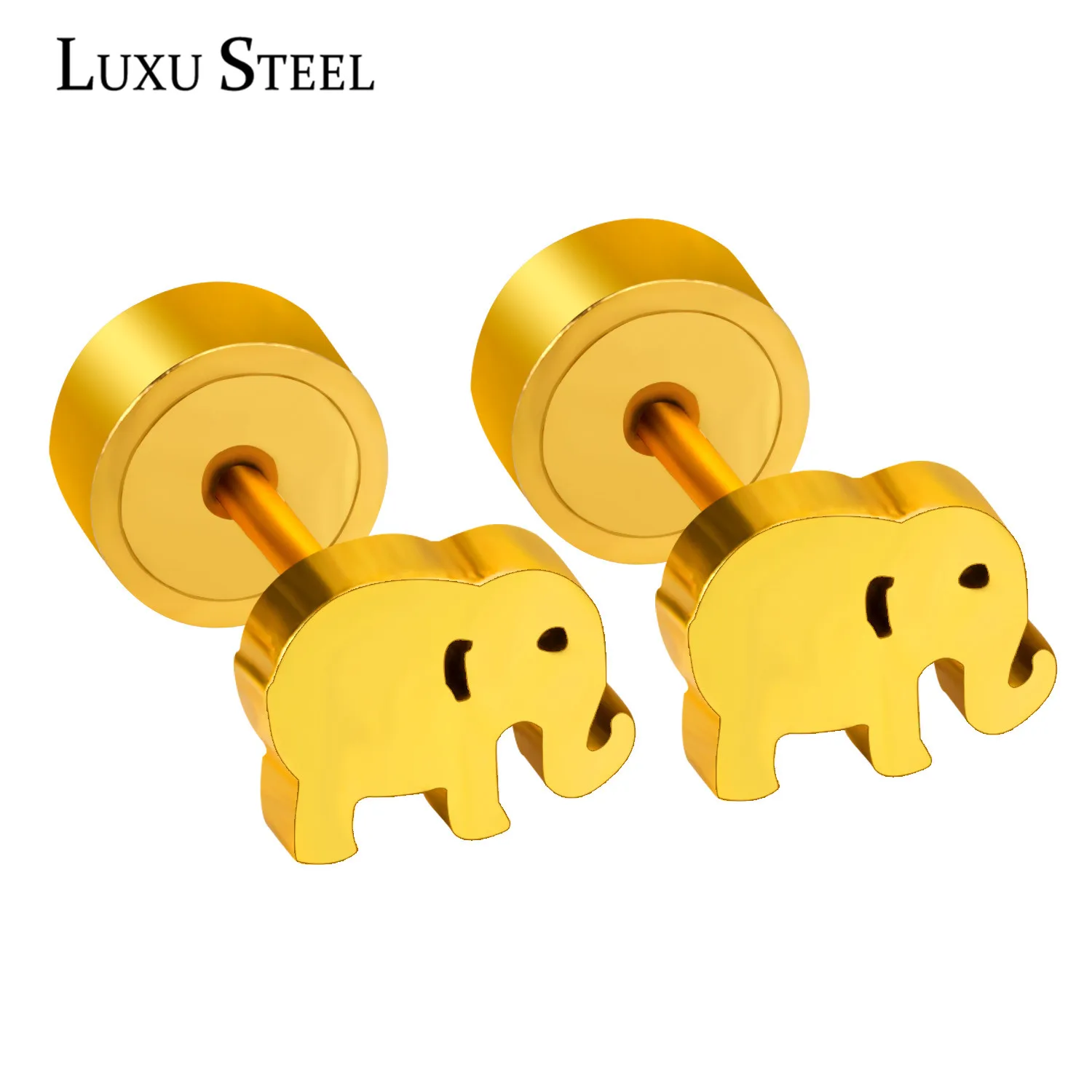 luxusteel ear studs romantic elephant shape stud earrings high elephant shape