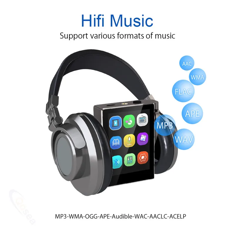 Baratos Reproductor MP3 con Bluetooth 16GB Radio FM reproductor de música HiFi Audio Digital sin pérdidas de alta resolución con grabación de vídeo E Book de 8GB