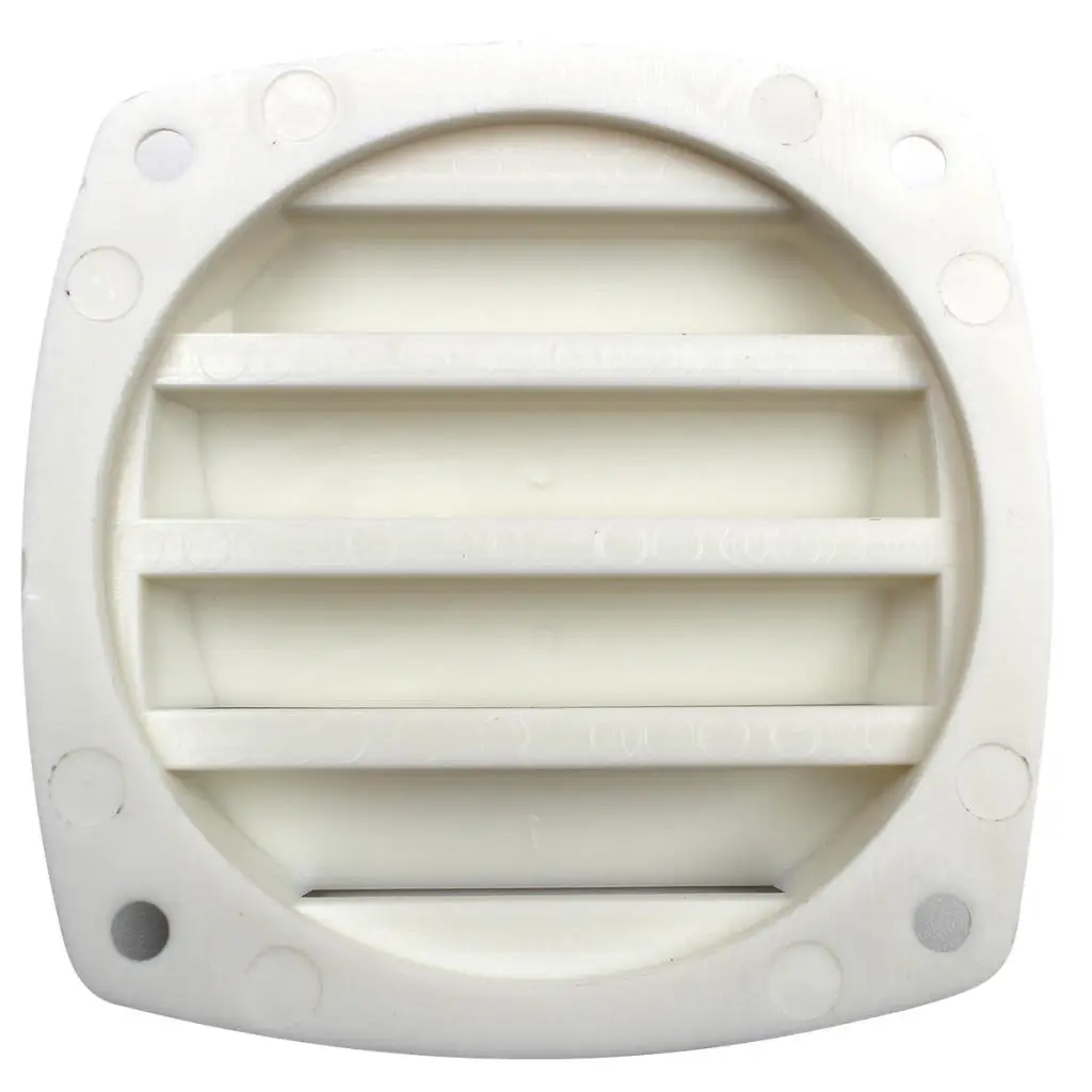 Round Plastic Marine Louvered Vents Round for 3 inch Tube Hose White Injection-Molded ABS Plastic