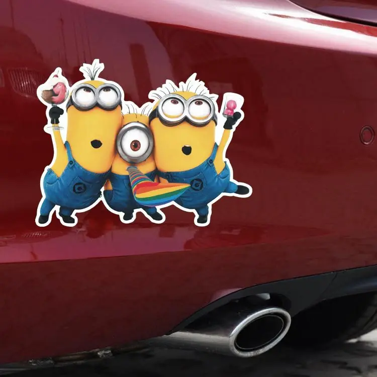 

Car Stickers Minions Cartoon Cute Funny Lovely Creative Decals Waterproof Reflective Auto Tuning Styling 14x11cm D16