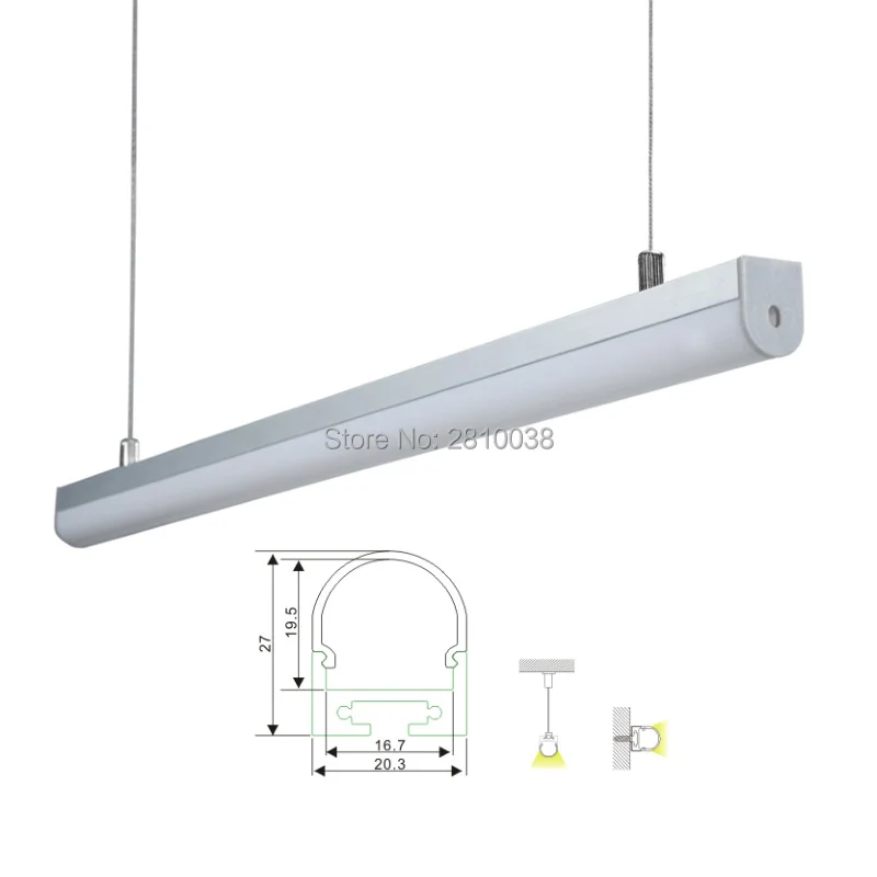 

10 X 2M Sets/Lot Bow shape led profile light and half moon type aluminium profile led for suspending lights
