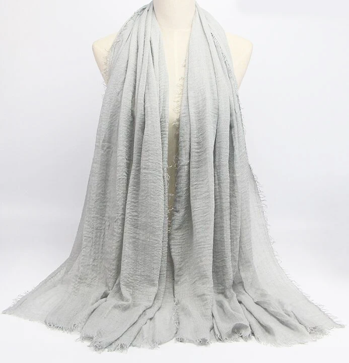 40 однотонных цветов мягкий хлопковый пеньковый легкий пастельный льняной хиджаб мусульманский шарф из вискозы шарф простые Цветные Шарфы(180 см - Цвет: Style-14