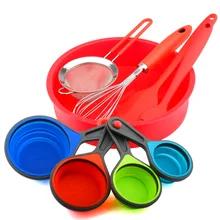 OBRKING силиконовый набор форм для выпечки крем для торта шпатель венчик для взбивания яиц Мука сито силиконовая мерная чашка масляная Щетка Форма для выпечки пирожных инструмент