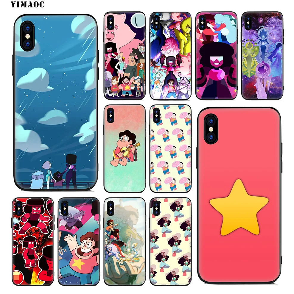 YIMAOC Steven Universe Cartoon Soft Silicone Case for iPhone 11 Pro Xr Xs Max X or 10 8 7 6 6S Plus 5 5S SE |