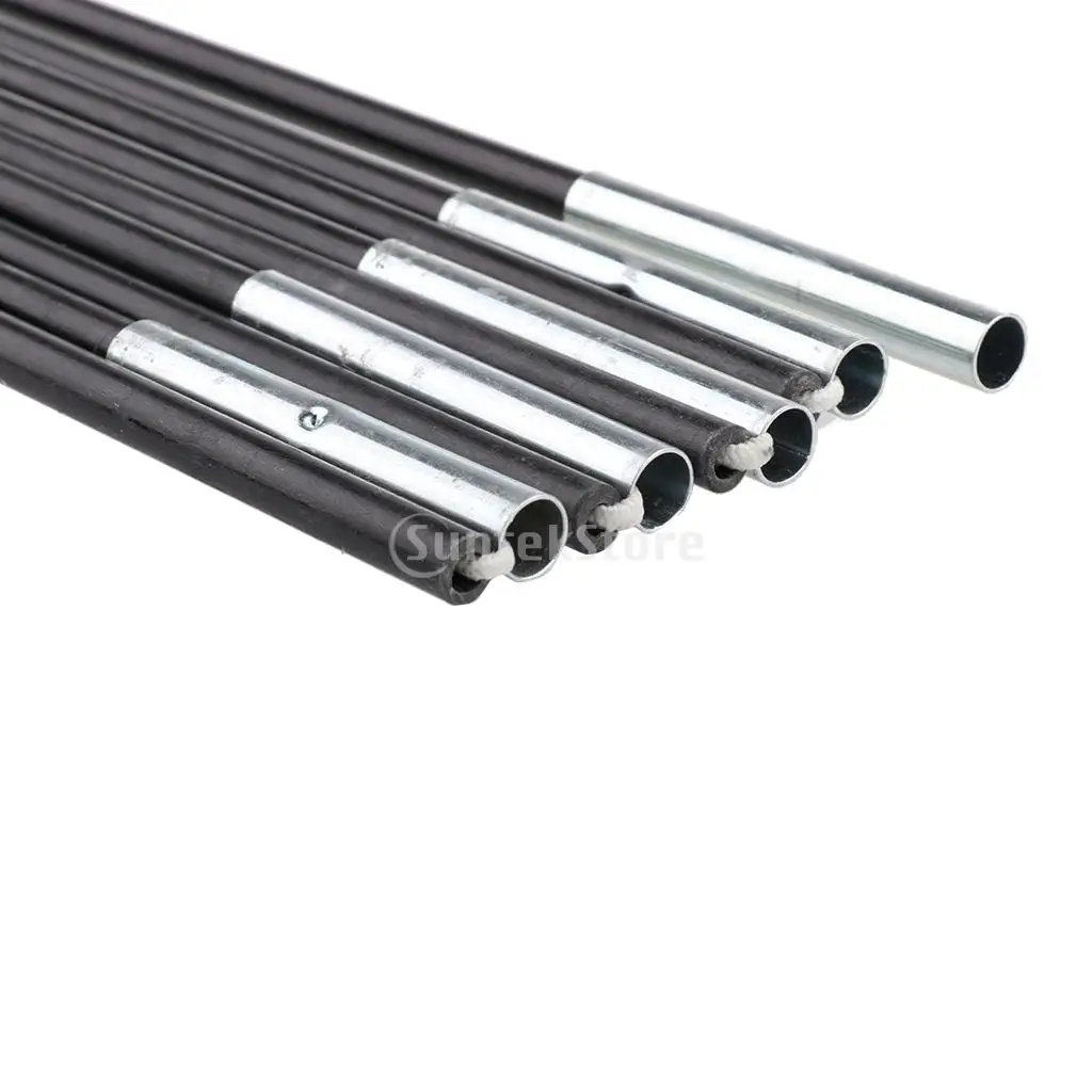 2 Pieces 7mm Black Fiberglass Outdoor Camping Hiking