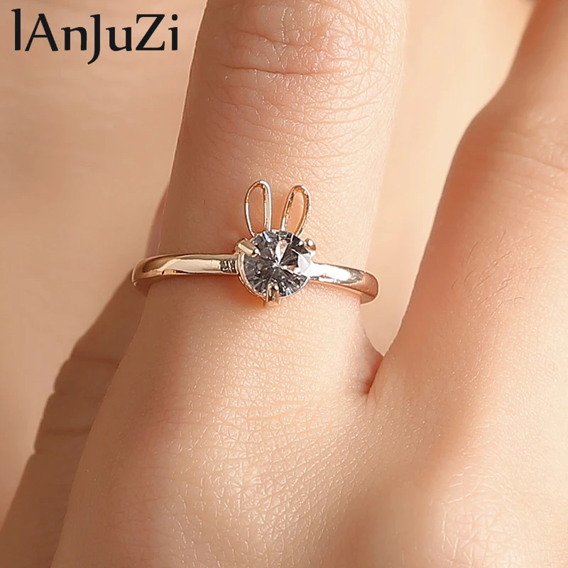 

Trendy Rhinestone Animal Rings For Women Hip Hop White Crystal Rabbit Ring Men Jewelry Adjustable Cartoon Bunny Party Christmas