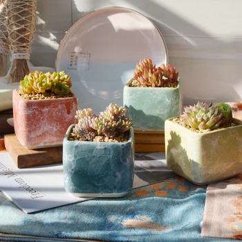 

Modern Ceramic Flower Pot Simple Kiln Glazed Succulent Plant Flower Pot Garden Home Decoration