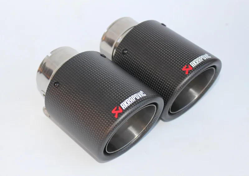 2X настраиваемый Akrapovic выхлопной наконечник из углеродного волокна/Глушитель концевые трубы крышка автомобиля для BMW VW Golf 7 Audi Mazda Honda аксессуары