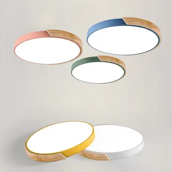

Nordic Oak App Dimmable Led Ceiling Lights Living Room Round Multicolor Alloy Led Ceiling Lamp Bedroom Led Ceiling Light Fixture