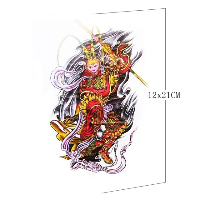 Chinese Famous Myth Character Monkey King Tattoo Designs Cool Mens Art  Waterproof Temporary Tattoos Stickers _ - AliExpress Mobile