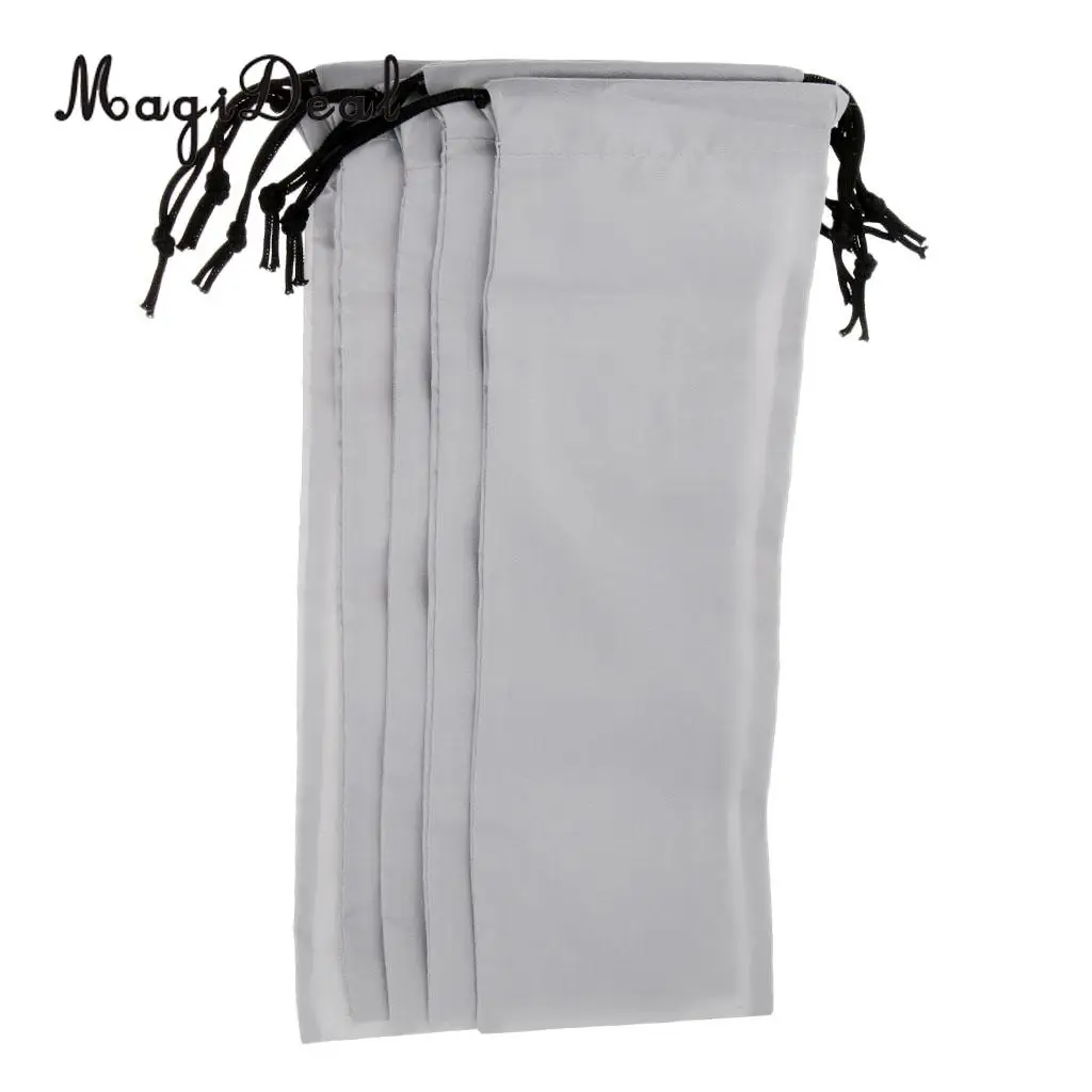 MagiDeal 5 Pieces Drawstring Storage Bag for Hair straighteners & Curling Wands Portable Drawstring Hair Extension Garment Bag