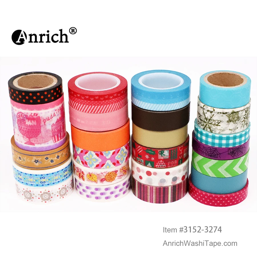 

shipping free washi tape,Anrich washi tape #3152-3274,basic design,colorful,customizable