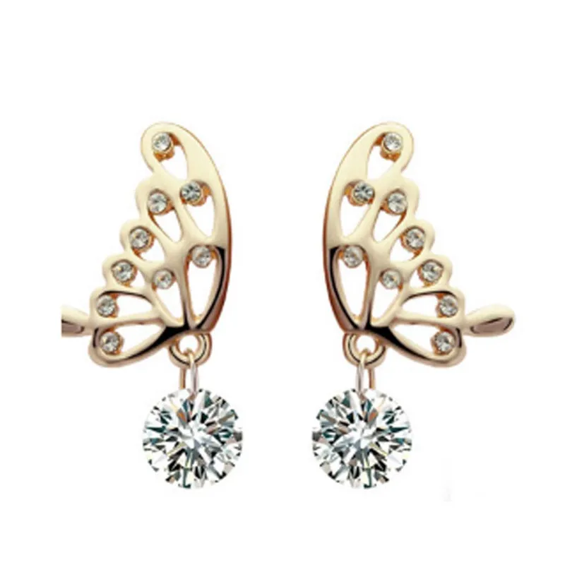 

Butterfly Pendant Gold-color Earring Cubic Zircon Jewelry Fashion Women Jewelry