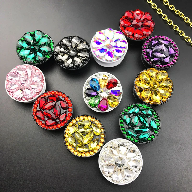 

Ainike DIY Bling Diamond Air Bag Cell Phone Bracket Cute Finger Holder For iPhone For Samsung Universal Mobile Phone Stander