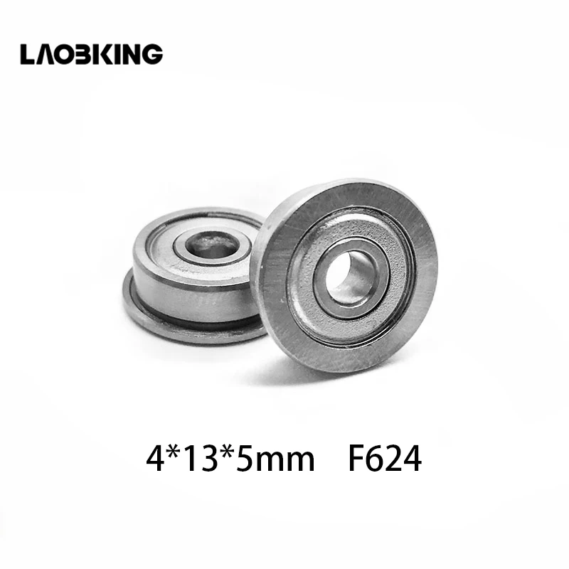 

10pcs/lot F624ZZ F624 ZZ Metal Double Shielded 4X13X5mm Langed Bearings Miniature F624Z F624 Deep Groove Ball Bearings 4*13*5mm