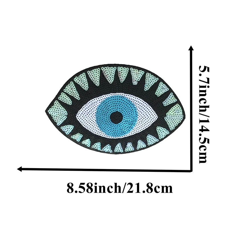 Новинка, злой Eeyball, расшитые блестками нашивки для сумок для одежды, аксессуары для шитья своими руками, нашивки с большим глазом и блестками, аппликации