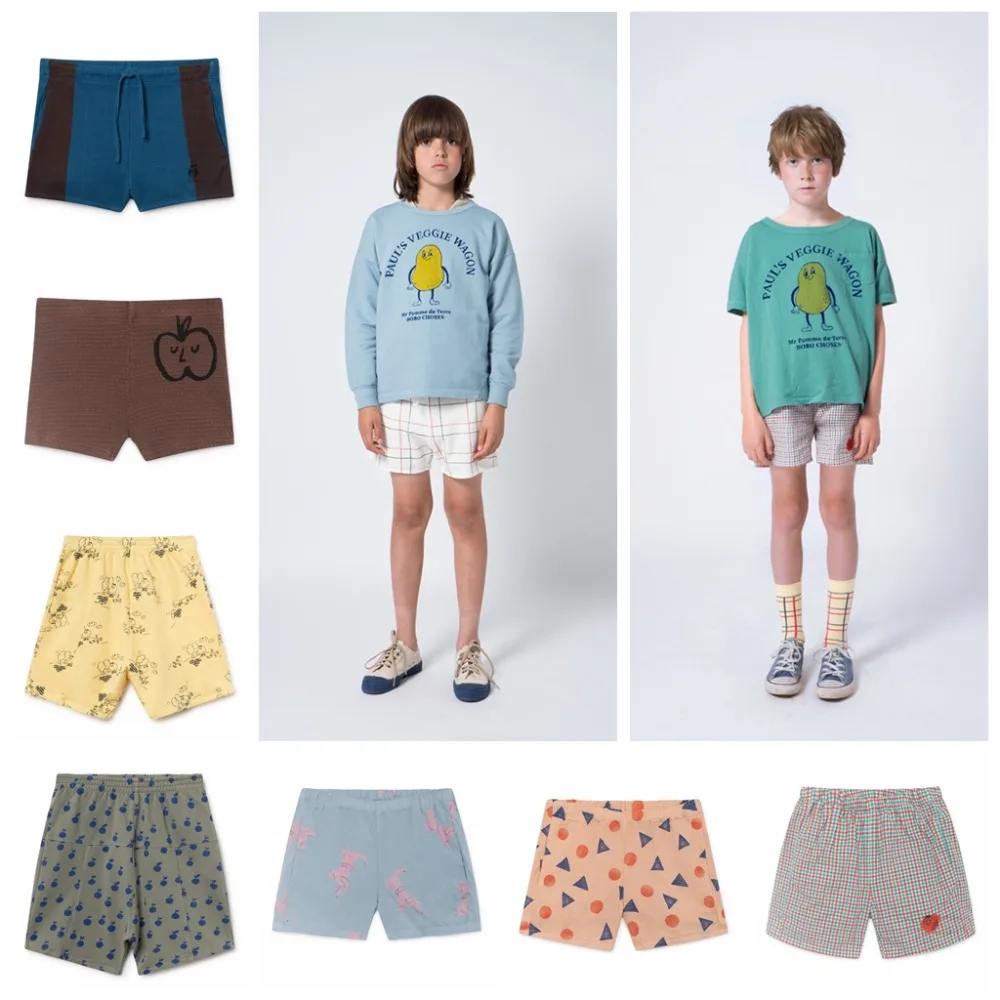 

PRE-SALE Bobo TAO2019 Spring Summer Boys Shorts Children Cotton Cool Print Shorts Pants Baby Girls Shorts